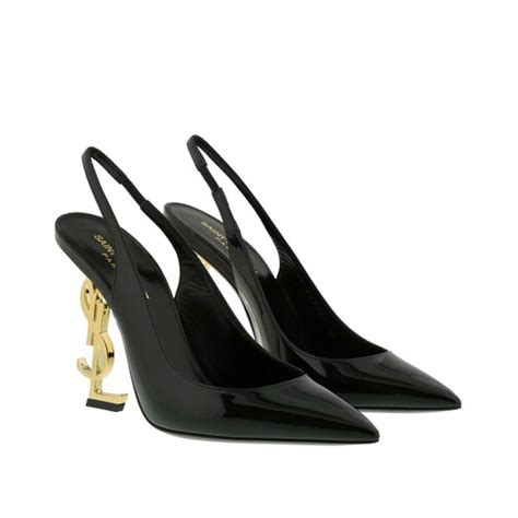 ysl black slingback heels|ysl heel price.